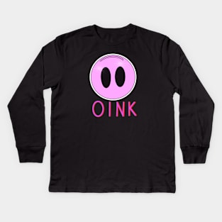 Piggy oink oink Kids Long Sleeve T-Shirt